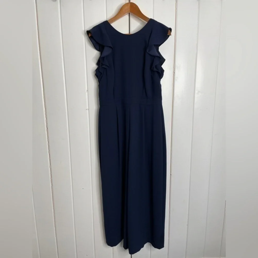 J. Crew Sleeveless Ruffle Jumpsuit in 365 Crepe